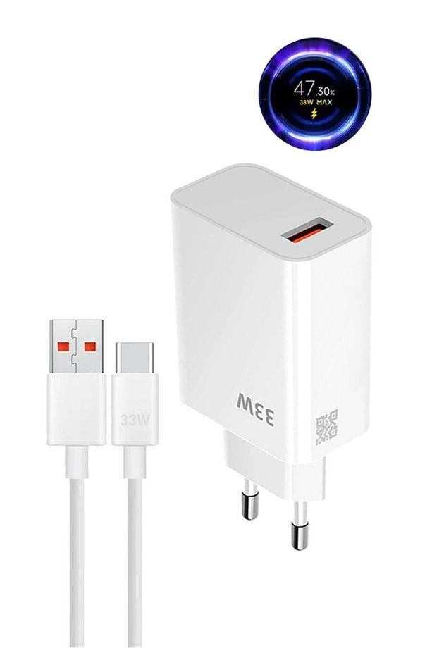 Tecno Camon 19 Pro Uyumlu 33W Süper Hızlı Şarj Aleti Seti Şarj Adaptörü ve Usb to Type-c Kablo - 3