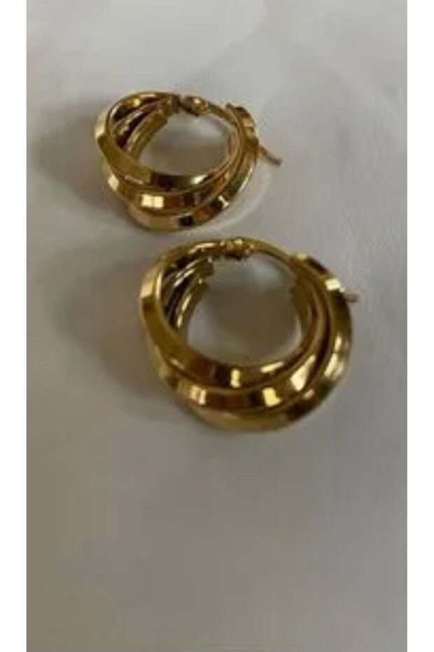 مجموعة حلقات ذهبية ثلاثية ملتوية - 2