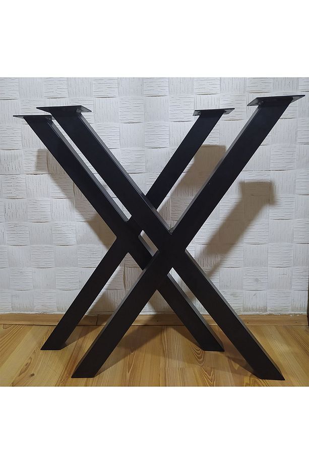 Çapraz Ayak Masa Siyah Metal Masa Ayağı X Model Masa Ayağı - 2