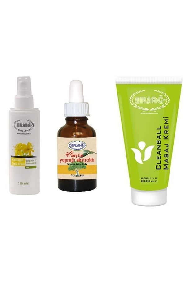 Cleanball Masaj Kremi 200 Ml & Plus Zeytin Yaprağı Ekstraktı 30 Ml & Kantaron Özlü Krem 100 Ml - 1