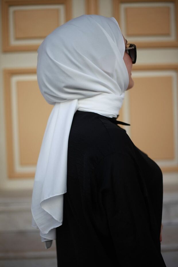 Hijab Cotton Scarf White Shawl
