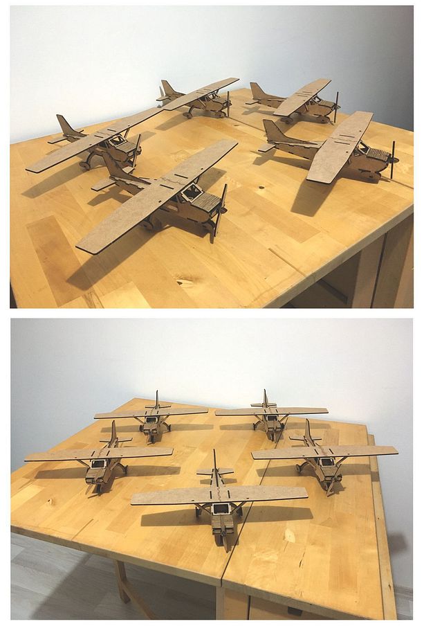 Eğitici Montessori Ahşap Cessna Uçak Maket Puzzle Boyama Seti - 3