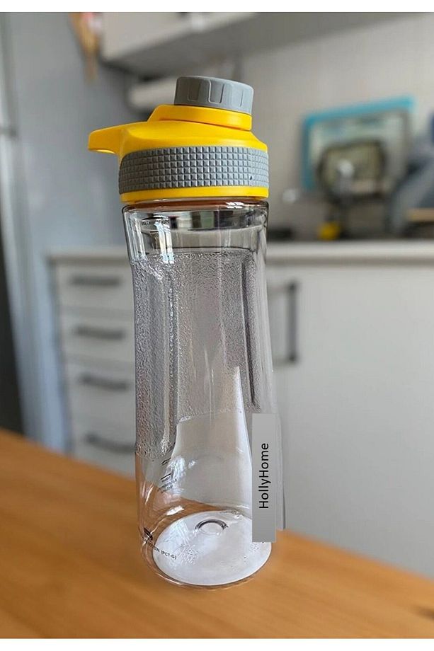 Şeffaf Spor Okul Ofis Su Matarası, Suluk 30ml Sarı - 3