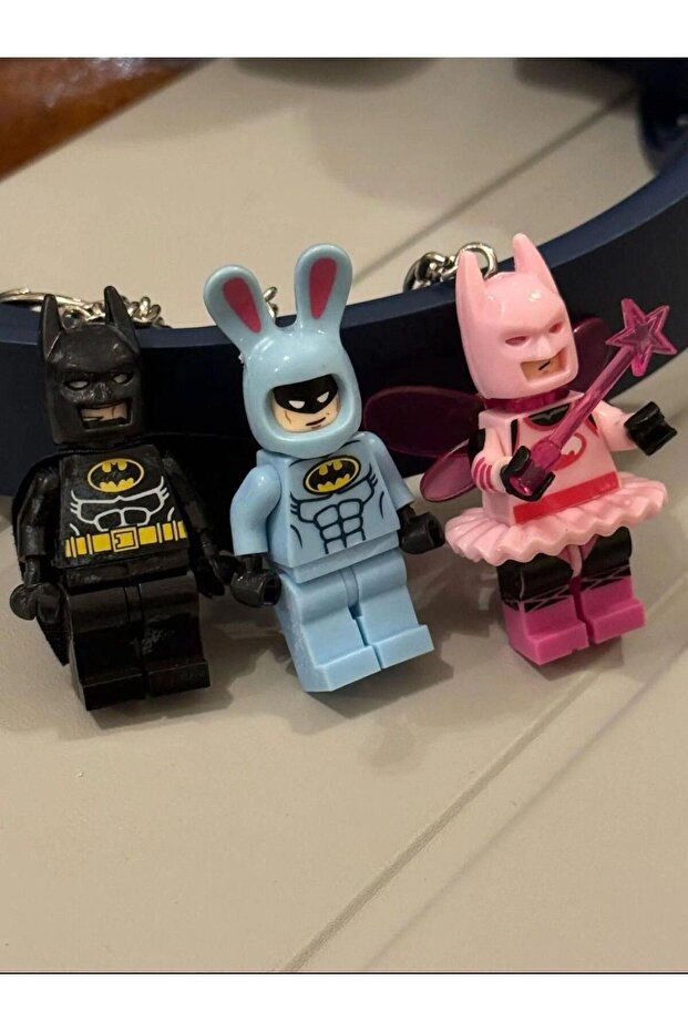 3 Pcs Batman Mini Figure Keychain (Fairy, Bunny and Black Batman)