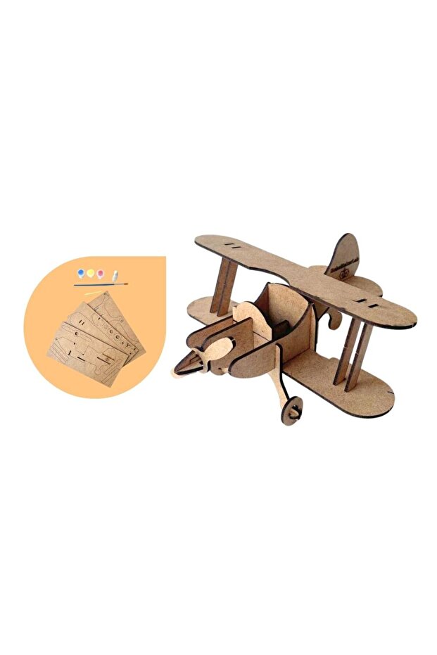 RoboMakerLab - Vecihi Airplane Educational - مجموعة العلوم الجذعية الخشبية المفككة المتحركة