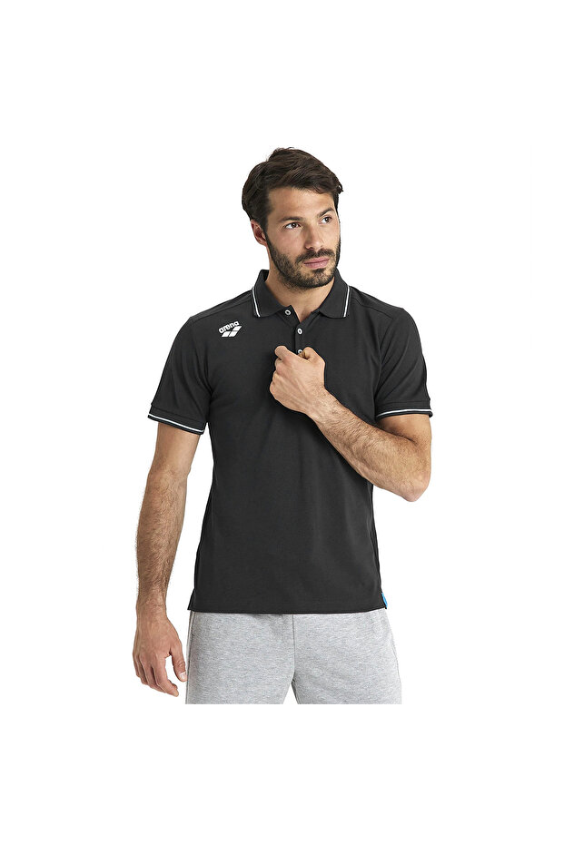 Team Solid Cotton Men's Black Casual Style T-shirt004901500