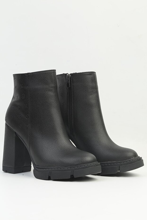 ® | PC-54112 Kadın Siyah Platform Topuklu Bot - 2