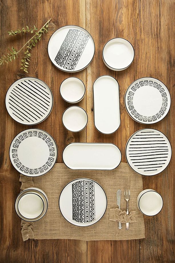 14 Parça 6 Kişilik Stackable Sio Savior Kahvaltı Takımı - Lüx Kahvaltılık Sunum Seti Tabağı - 7