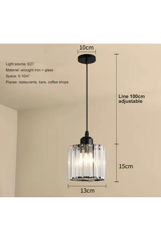 Lüks Modern Lüks Avize Kristal Taşlı Tekli Sarkıt Avize Siyah - 3