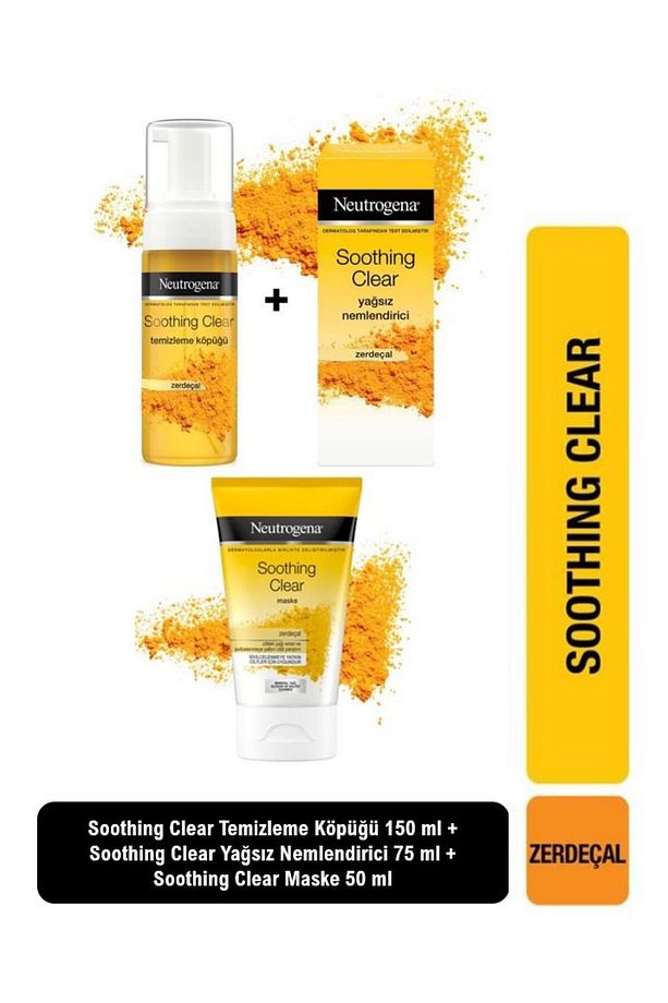 Soothing Clear Temizleme Köpüğü 150ml + Yağsız Nemlendirici 75ml + Clear Maske 50ml - 1