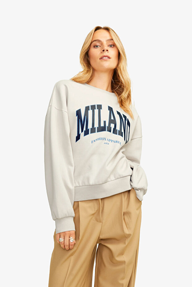 Jxmerle Women's Beige Sweatshirt 12260608 Moonbeam