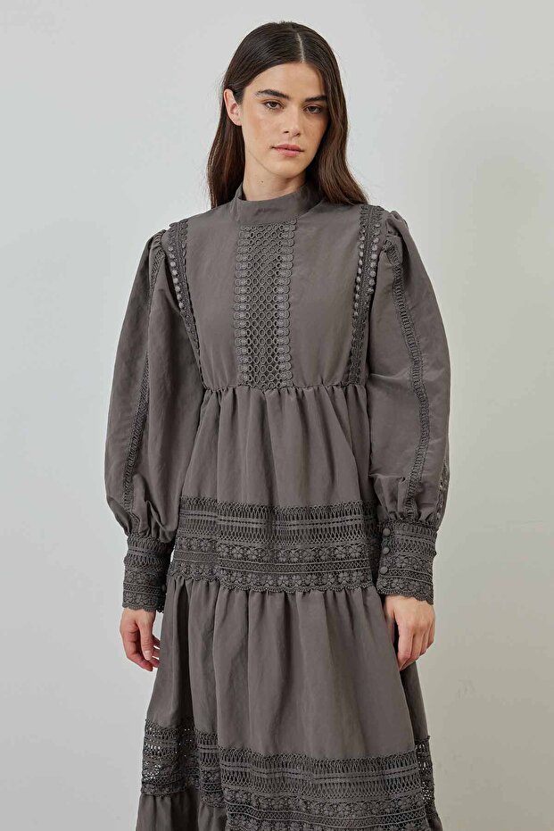 Mink Dress with Lace Details