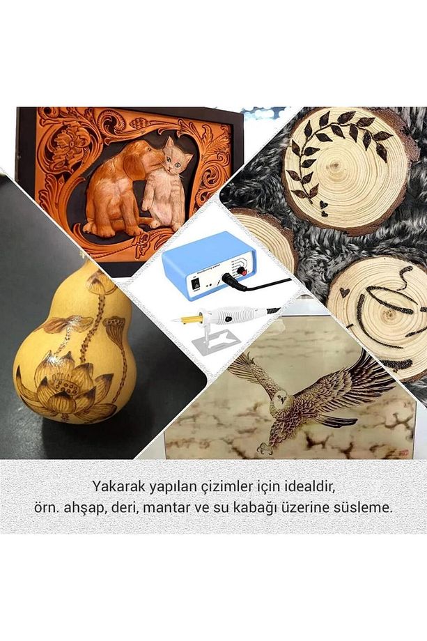 Zd-8905 New Isı Ayarlı Ahşap Yakma Makinası 4xgölgeleme Uçlu Set Tel Fırça - 6
