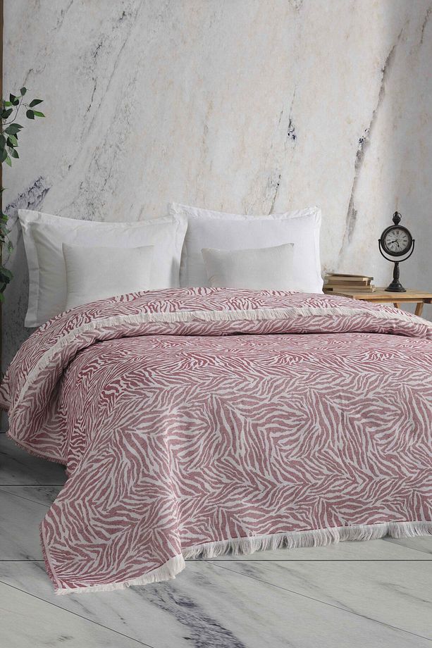 ZEBRA 210x240 ÇİFT KİŞİLİK YATAK ÖRTÜSÜ MÜRDÜM - 2