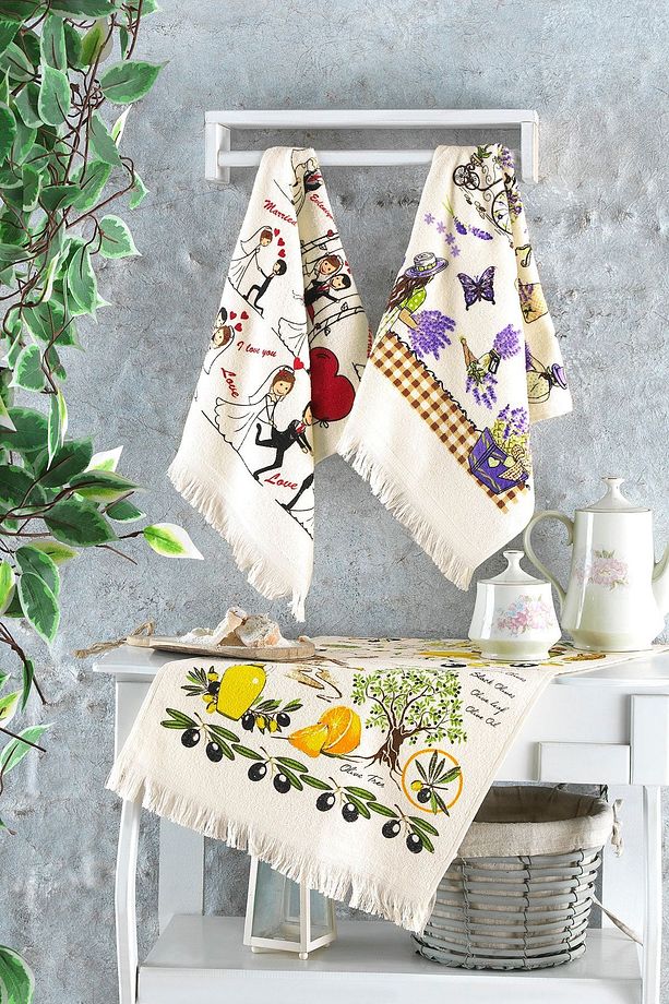 Mutfak Havlusu 40x60 %100 Pamuk 3 Lü Set - 1