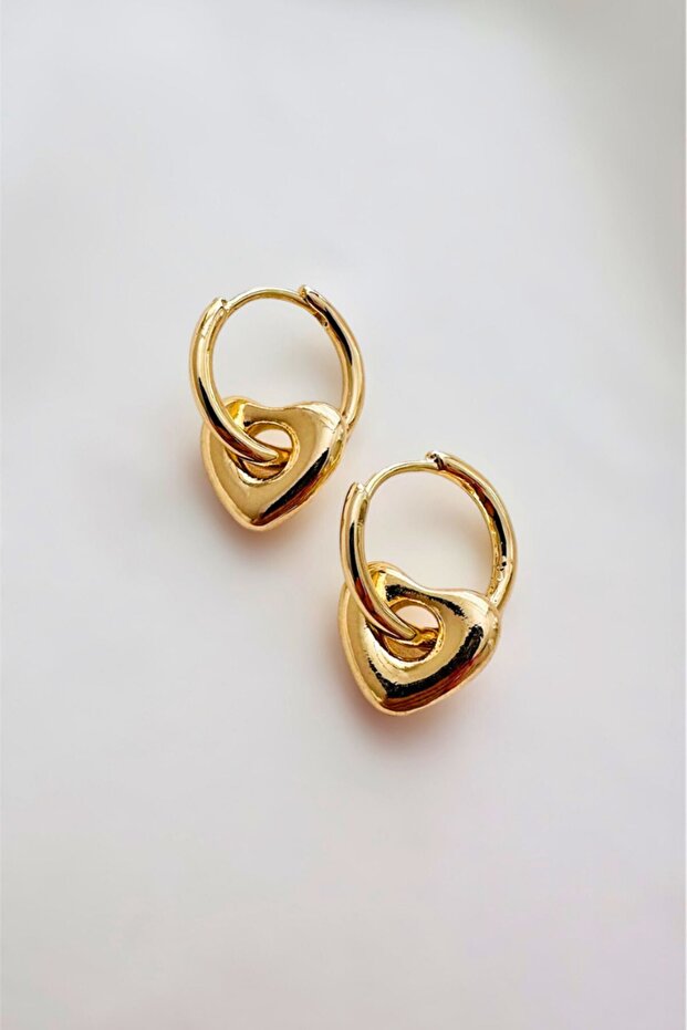 METAL HEART HOOP EARRINGS
