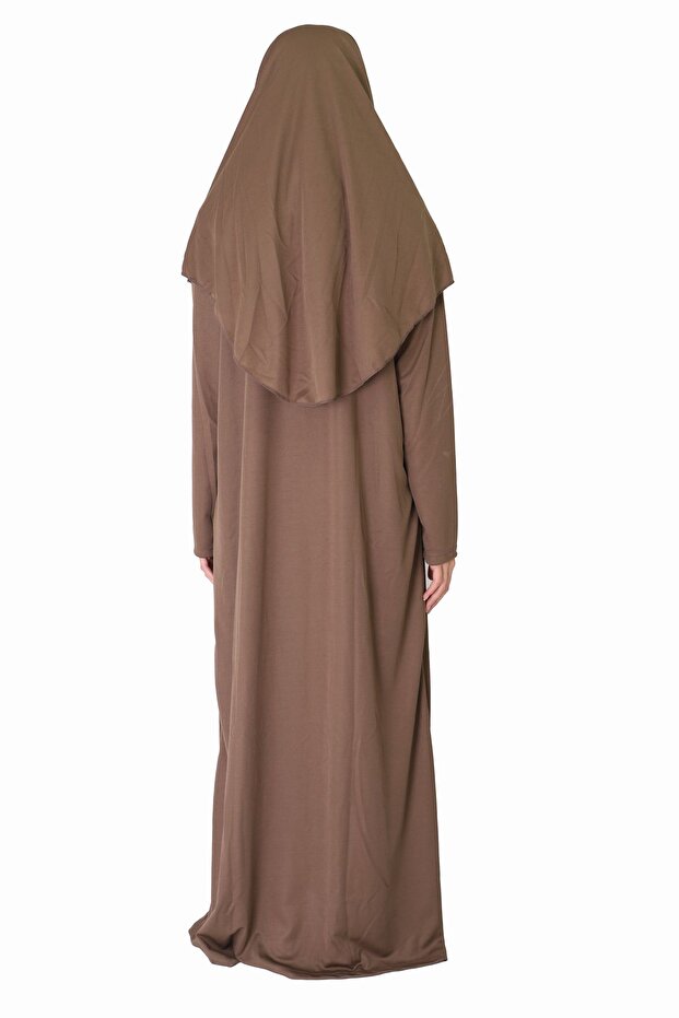 Milk Coffee Zippered Prayer Dress