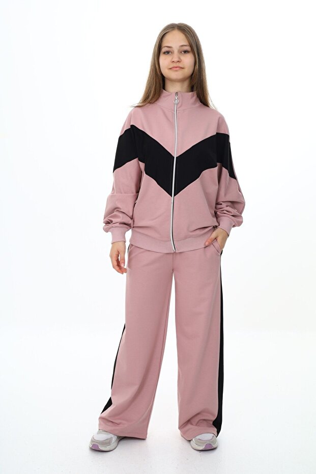Girl's 100% Cotton Long Sleeve Oversize Tracksuit Set