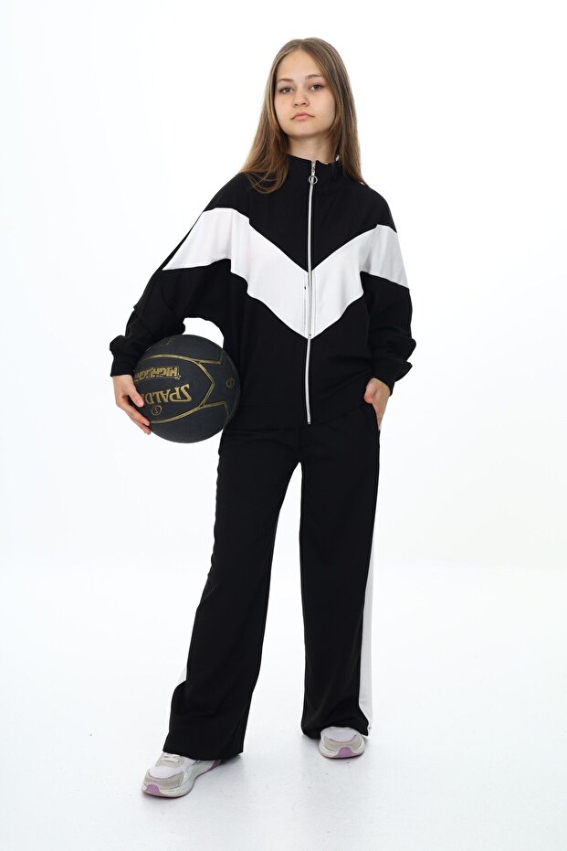 Girl's 100% Cotton Long Sleeve Oversize Tracksuit Set