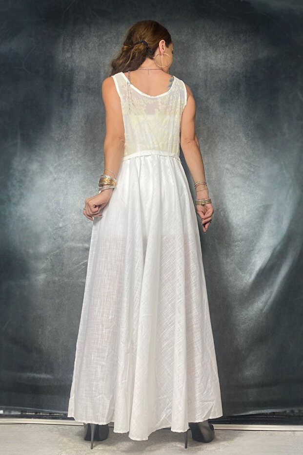 Rochie lungă maxi din bumbac - 2