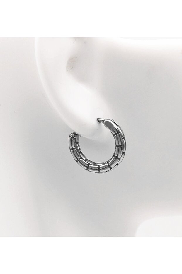 Special Design Striped Classic Lightweight Non-Tarnish & Rust-Proof Ring 316L Steel Earring