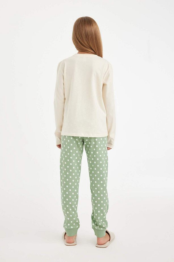 DFC - Kız Çocuk Baskılı Uzun Kollu Pijama Takımı - 5