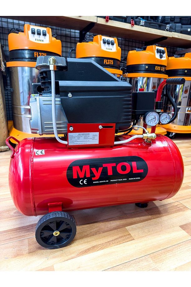 En Çok Tercih Edilen 2HP 50 Litre 8Bar Hava Kompresörü 15Mt Spiral Hortum Takım Hediye Set - 4