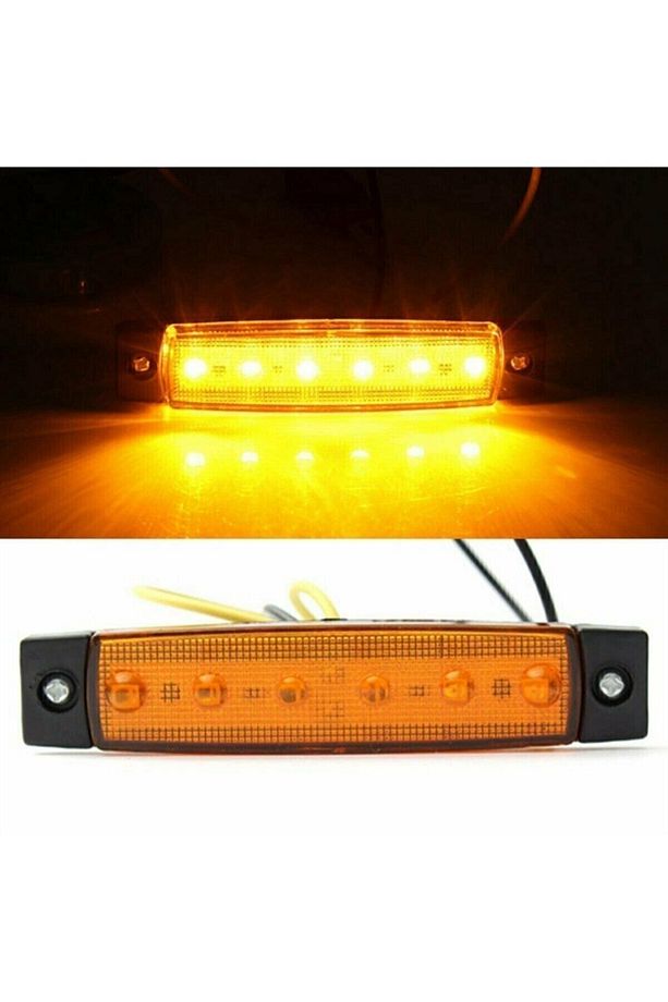 Dorse Parmak Lamba 12 -24 Volt 6 Ledli Sarı Renk 10 Adet Parmak Led Dorse Kamyon Led Lamba Turuncu - 2