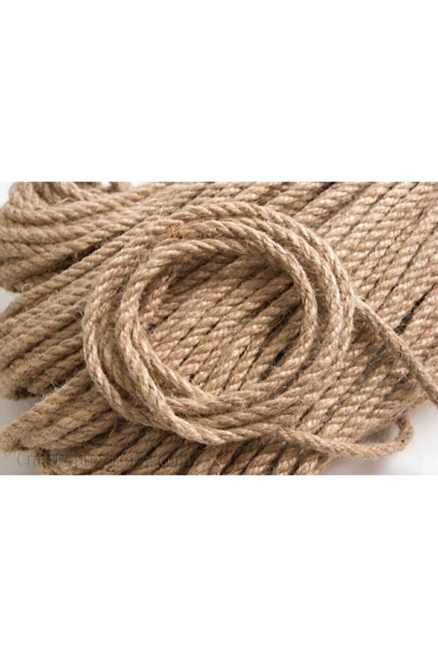 Jüt Halat 6 Mm 100 Metre Ip Halat Hasır Ip Dekor Ipi Jüt Kendir Jüt Çuval Ipi - 1