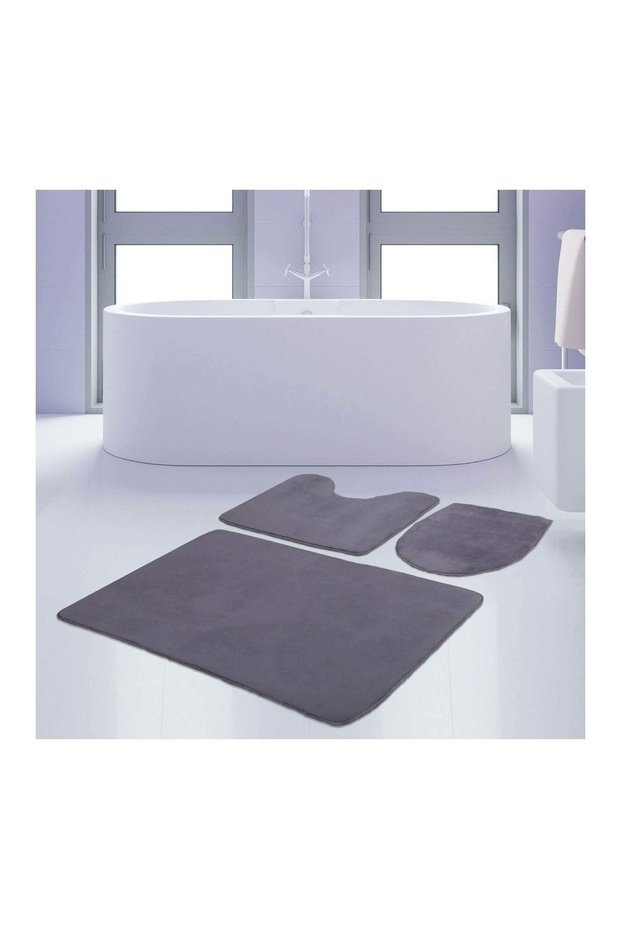 Base Toilet Set Post Bath Mat 3 Pieces