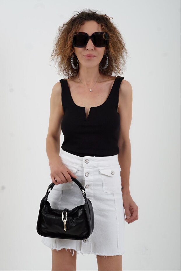 Black V Iron Tank Top