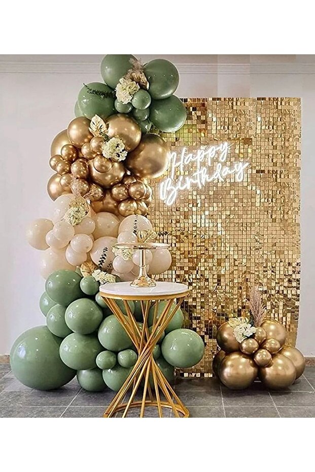 50 Pieces Mildew Green Gold Chrome Balloon Chain
