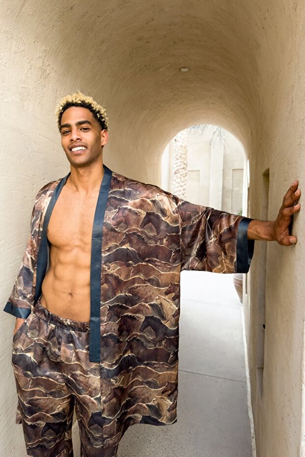 Atlı Kimono&pantolon Set - 6