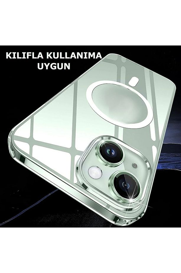Iphone 15 & Iphone 15 Plus Kamera Koruyucu Metal Çerçeve 9 Kat Sertleştirilmiş Cam Siyah [2'li Set] - 2