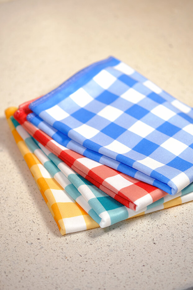 CHECK 40X60 COOKER TOWEL SET OF 4
