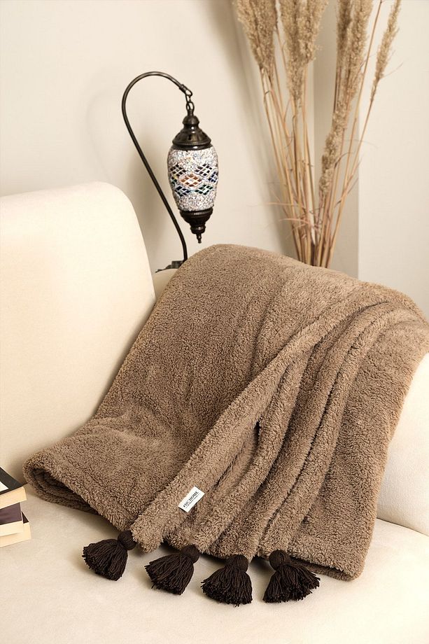 Deve Tüyü Yumuşak Puffy Wellsoft Battaniye - 200x220cm - Tüylenmez Peluş Yatak & Tv Örtüsü - 2