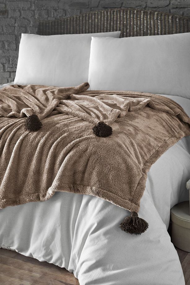 Deve Tüyü Yumuşak Puffy Wellsoft Battaniye - 200x220cm - Tüylenmez Peluş Yatak & Tv Örtüsü - 1