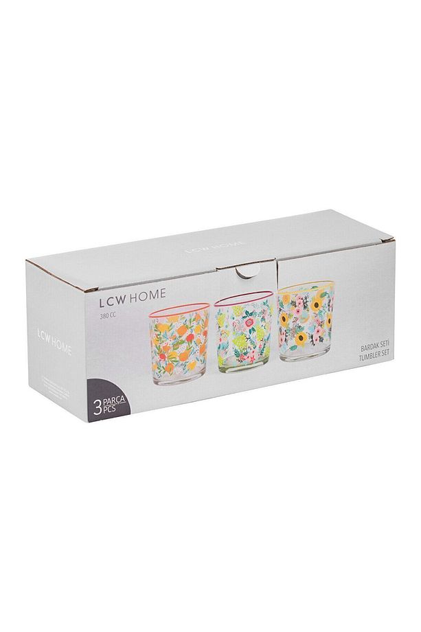 LCW HOME Baskılı Cam Bardak 3'lü 380 Ml - 4
