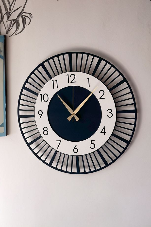 Dekoratif Yeni Modern Nunki Ahşap Duvar Saati 48 cm - 5