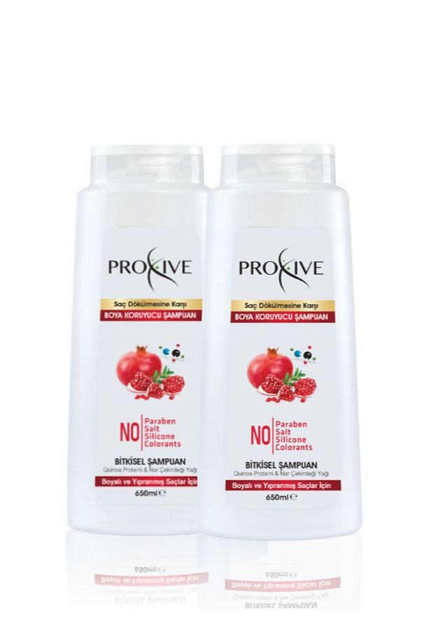 Proxıve Tuzsuz Parabensiz Silikonsuz Boyasız Bitkisel Boya Koruyucu Şampuan 650 ml X 2 Li Avantaj - 1