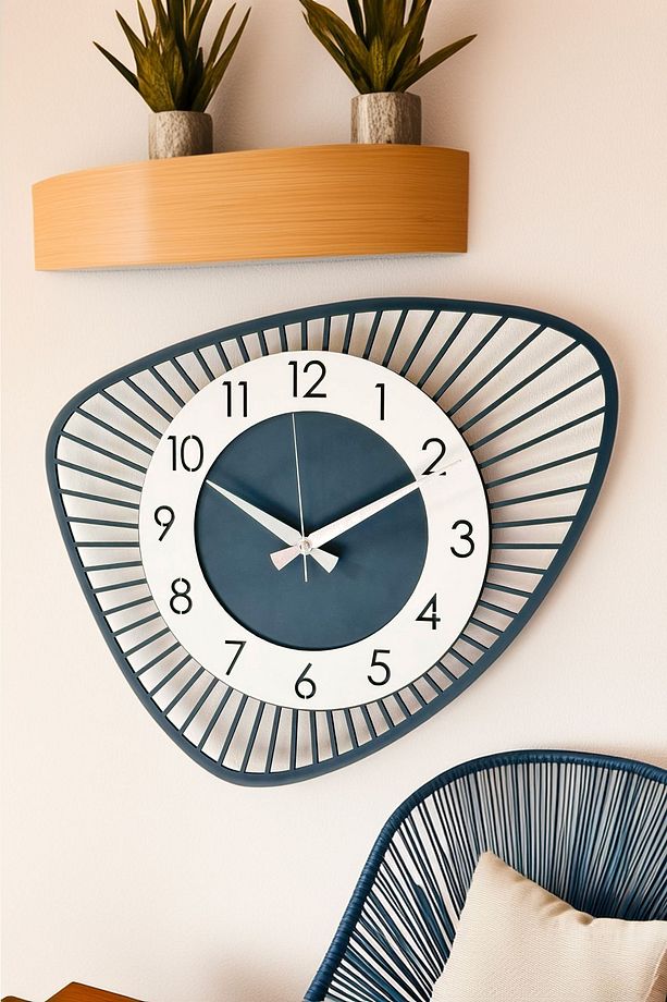 Dekoratif Yeni Modern Bellatrix Antrasit Gri Ahşap Duvar Saati 48 cm - 2