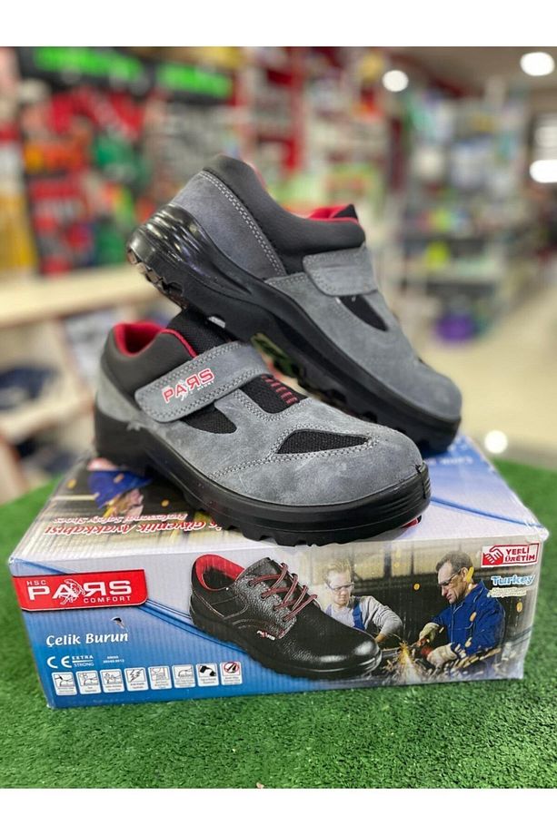 Işçi Ayakkabısı Çelik Burunlu Süet Deri Cırtlı Model 39-45 Numara - 1