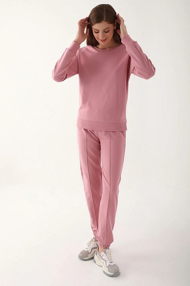 PEMBE KADIN PİJAMA TAKIMI - 1