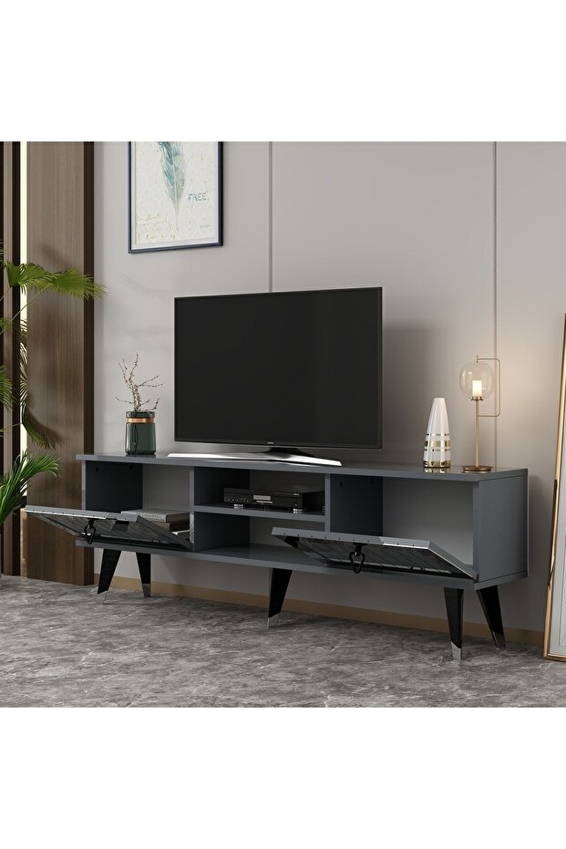 Lidya Tv Stand Antrasit-gümüş - 3