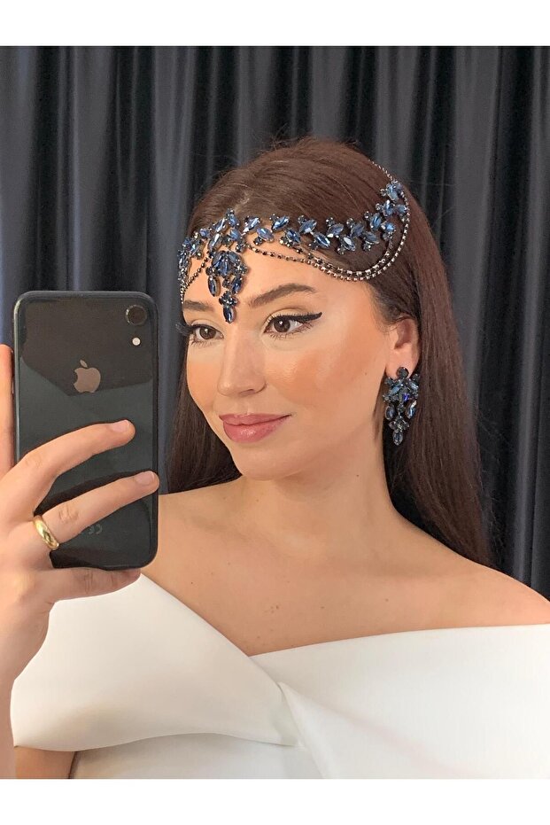 Stone Frontlet Bridal Wedding Engagement Henna Frontlet Handan
