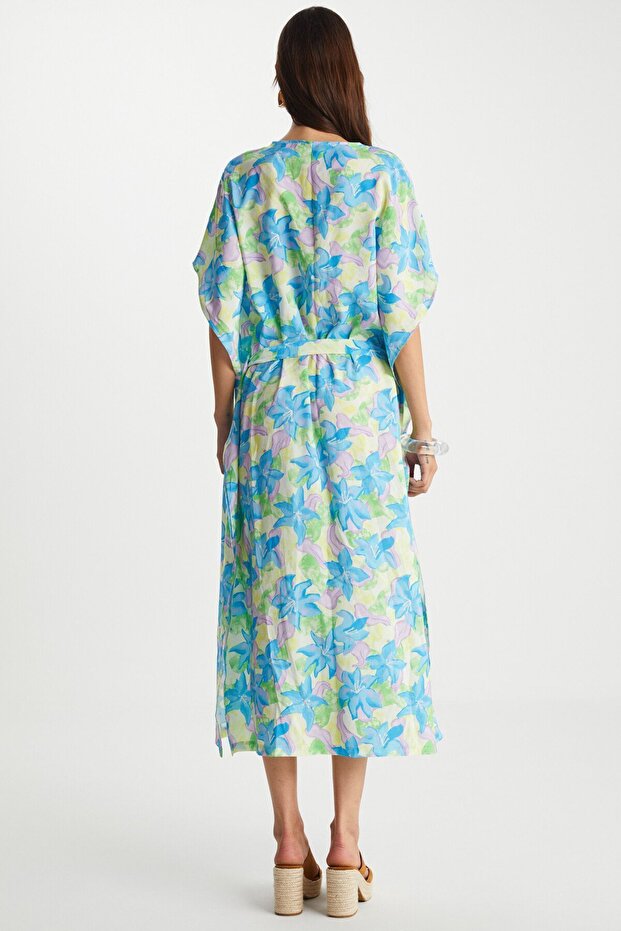 Desenli Modal Elbise - 6