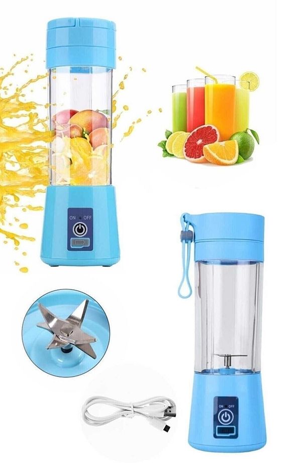 Plastik Portatif Taşınabilir El Blender 380 Ml 6 Bıçaklı Usb Şarjlı Blender C / F Yok İthalatçı Gar - 2