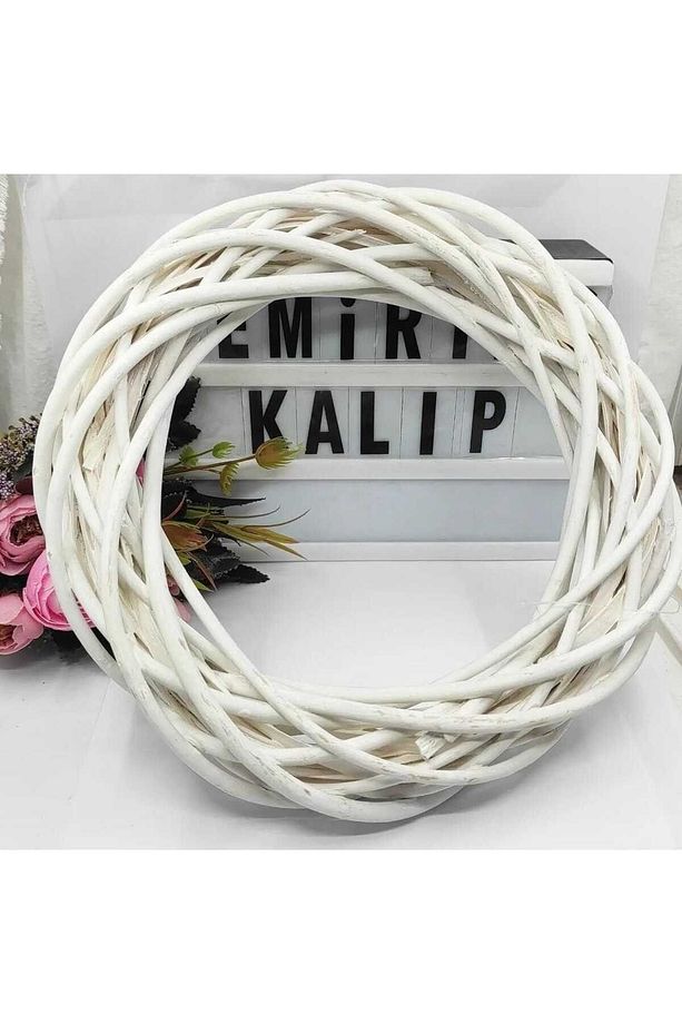 Kalın Beyaz Simit Kapı Süsü Diş Capı 24 Iç Capı 15,5cm Dir - 1