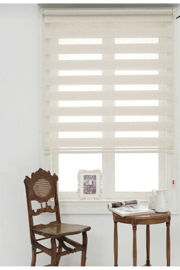 Rüyaper Krem Bambu Zebra Stor Perde - 1