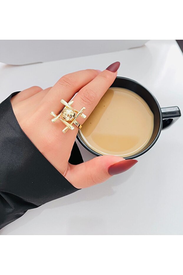 Adjustable Checked Vintage Ring - 2